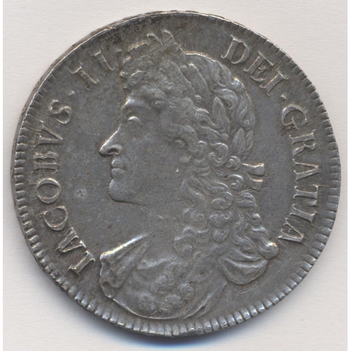 292 - 1687 crown, second bust, TERTIO, good very fine. (See photo) (Y)