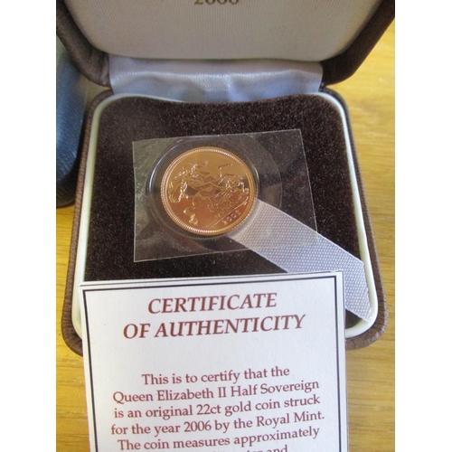 318 - Investment Gold Lot – documents required. QEII 2000-06 uncirculated half sovereign collection in ind... 