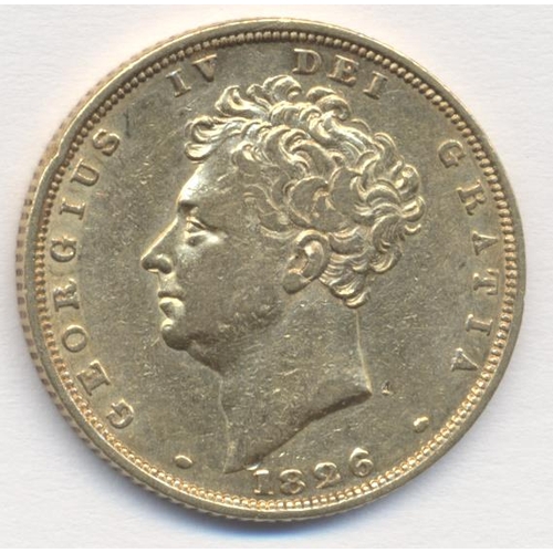 321 - Investment Gold lot - documents required. 1826 sovereign near very fine. (See photo) (Y)