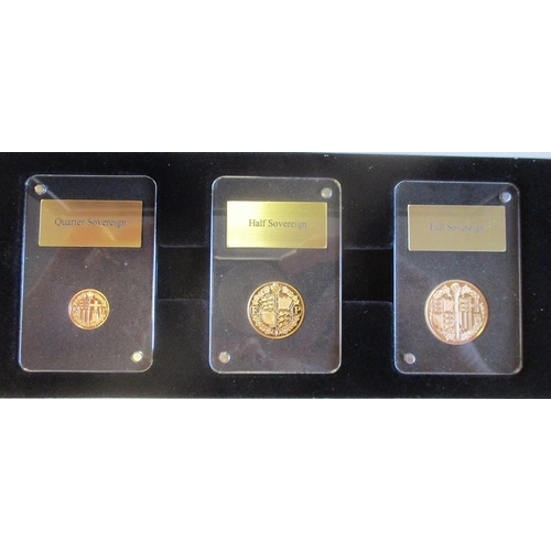 423 - Investment gold lot - documents required. Gibraltar. 2020 sovereign proof cased set of 3 FDC (sovere... 