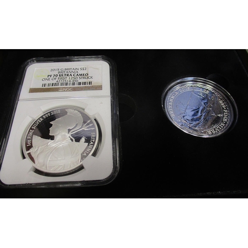 461 - Boxed/cased collection with 2003 & 2009 Britannia silver proof sets of 4 (some minor discolouration)... 