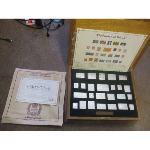 482 - The Stamps of Royalty silver ingot cased set of 25, with certificate. (½B)