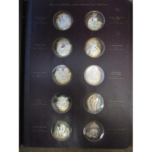 486 - 1970 The Genius of Michelangelo sterling silver proof set of 60 FDC, each 45mm diameter and approx. ... 