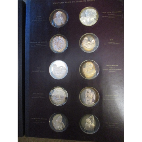 486 - 1970 The Genius of Michelangelo sterling silver proof set of 60 FDC, each 45mm diameter and approx. ... 