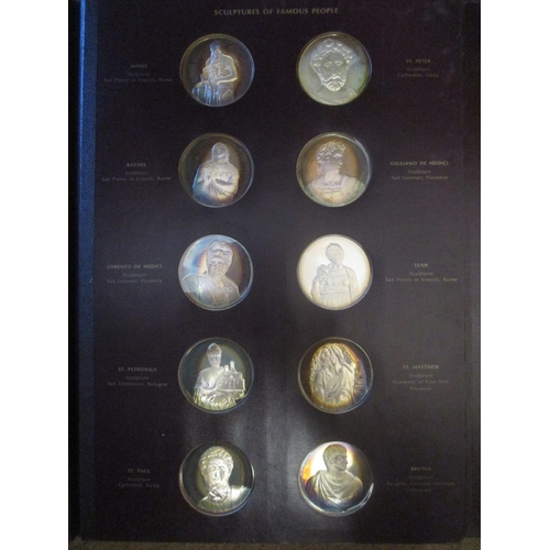 486 - 1970 The Genius of Michelangelo sterling silver proof set of 60 FDC, each 45mm diameter and approx. ... 