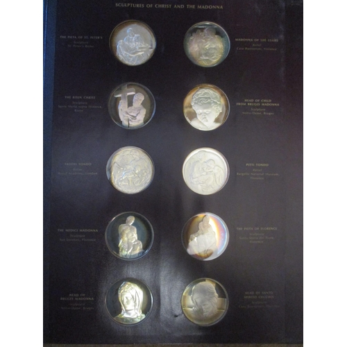 486 - 1970 The Genius of Michelangelo sterling silver proof set of 60 FDC, each 45mm diameter and approx. ... 