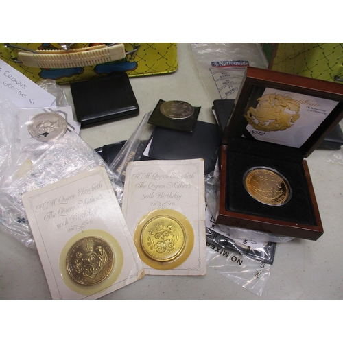 529 - Range in tin including TDC 2012 Coronation half crown encapsulated gold proof, London Mint 2005 Prot... 