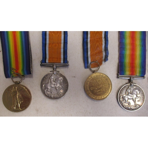 72 - Family range with:
1. WW1 BWM, Victory Medal and Memorial Plaque to 18538 Pte S. Hughes Welsh R. (Sa... 