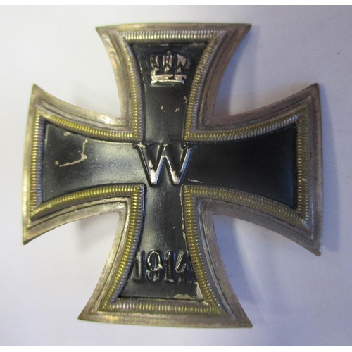 96 - 1914 Iron Cross 1st Class, pin back, slightly vaulted, about very fine. (Y)