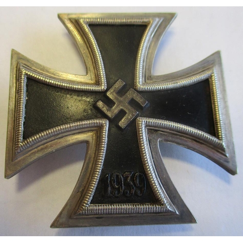 99 - Third Reich. 1939 Iron Cross 1st Class, screwback, slightly vaulted, L55 double struck to bottom arm... 