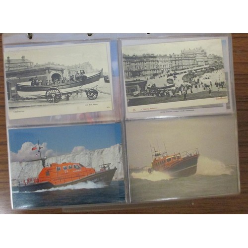 366 - Lifeboats. Comprehensive coln. in 9 modern albums of vintage and modern cards. Lifeboat launchings, ... 