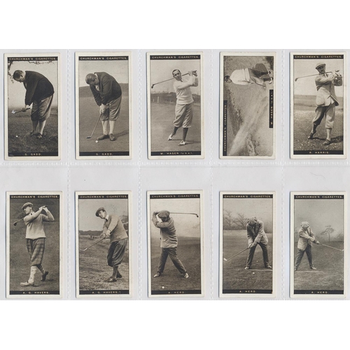 112 - Churchman. 1927 Famous Golfers complete set in plastic sleeves generally fair to good. Cat. £900. (R... 