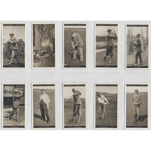 112 - Churchman. 1927 Famous Golfers complete set in plastic sleeves generally fair to good. Cat. £900. (R... 