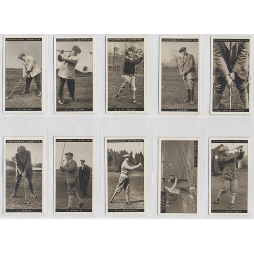 112 - Churchman. 1927 Famous Golfers complete set in plastic sleeves generally fair to good. Cat. £900. (R... 