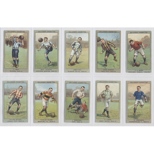 124 - Gallaher. 1910 Association football Club colours complete set in plastic sleeves generally fair to g... 