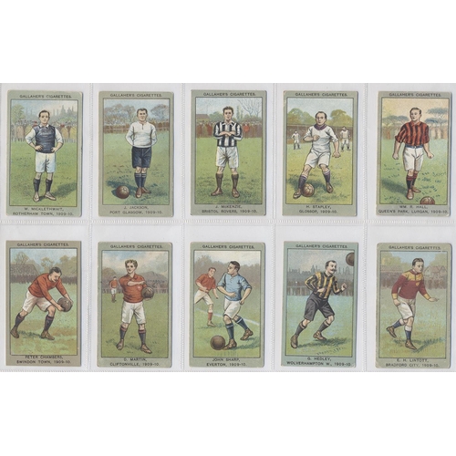 124 - Gallaher. 1910 Association football Club colours complete set in plastic sleeves generally fair to g... 