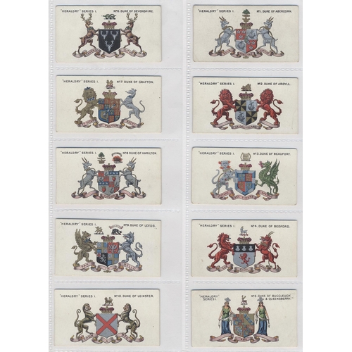 182 - Taddy. 1913 Heraldry complete set in plastic sleeves generally fair to good. Cat. £600. (See photo) ... 