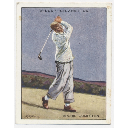 201 - Wills. 1930 Famous Golfers (L) complete set in plastic sleeves generally fair to good. Cat. £550. (S... 