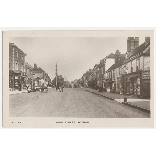 240 - Misc. coln. of UK topo. with better cards noted. Derbyshire, Essex incl. Colchester, Witham, Dunmow,... 