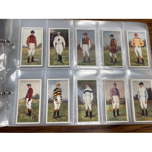 47 - Collection in two albums with complete sets including Ogdens Steeplechase Celebrities, Jockeys 1930,... 