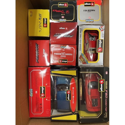 481 - Burago. Collection of 1/24 with Fiat Punto No 0127, USA off road No 0197, Jaguar coupe No 1508, Jagu... 