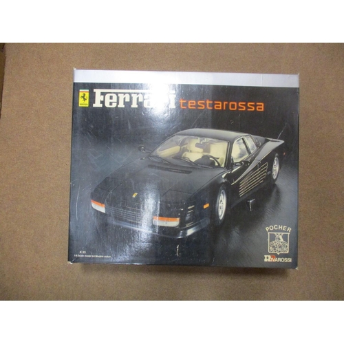 546 - Pocher (Rivarossi) K53 unbuilt 1/8 scale Ferrari Testarossa black diecast kit, mint in excellent box... 