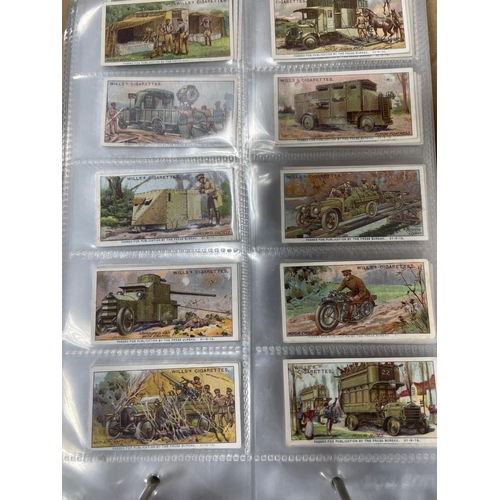 68A - Collection in album with trade cards and cigarette cards with part and complete sets including Huntl... 