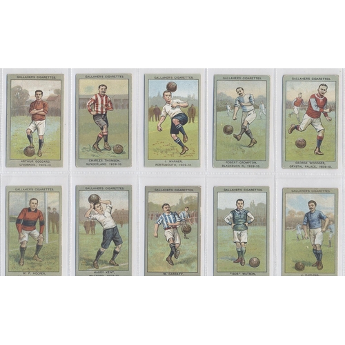 124 - Gallaher. 1910 Association football Club colours complete set in plastic sleeves generally fair to g... 