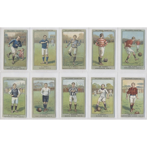 124 - Gallaher. 1910 Association football Club colours complete set in plastic sleeves generally fair to g... 