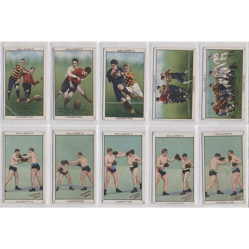 131 - Gallaher. 1912 Sports series complete set in plastic sleeves generally fair to good. Cat. £700. (See... 