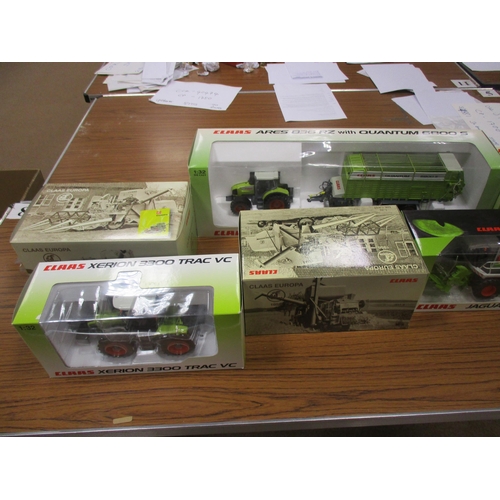 532 - Universal Hobbies. Collection of 1:32 Claas Tractors and Farm Machinery mint in excellent boxes incl... 