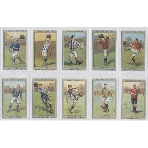 124 - Gallaher. 1910 Association football Club colours complete set in plastic sleeves generally fair to g... 