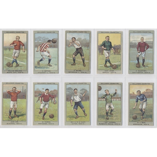 124 - Gallaher. 1910 Association football Club colours complete set in plastic sleeves generally fair to g... 