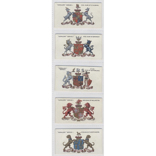 182 - Taddy. 1913 Heraldry complete set in plastic sleeves generally fair to good. Cat. £600. (See photo) ... 