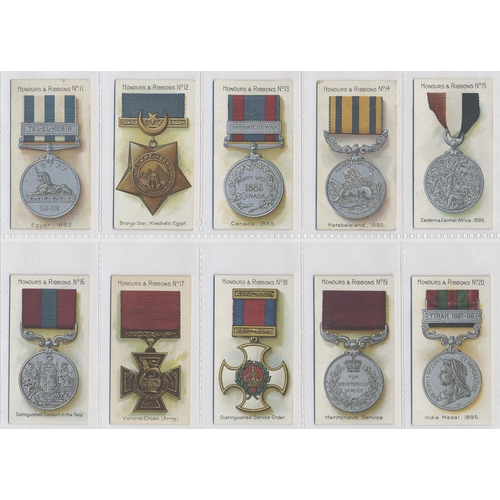 183 - Taddy. 1915 Honours and Ribbons complete set in plastic sleeves generally fair to good. Cat. £750.  ... 