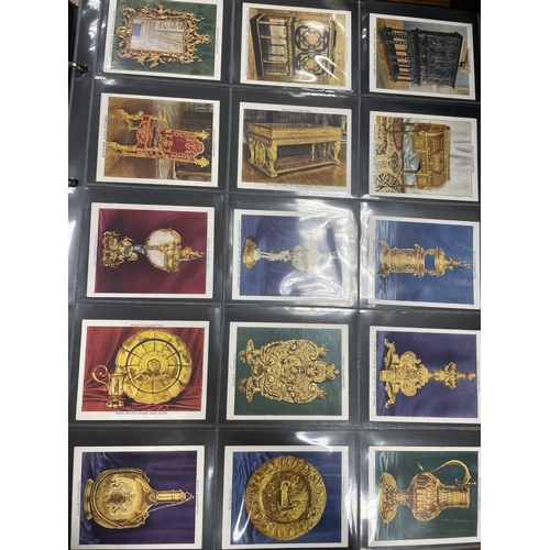 199 - Wills. Collection of large cards in album with complete sets including The Kings Art Treasures, Engl... 