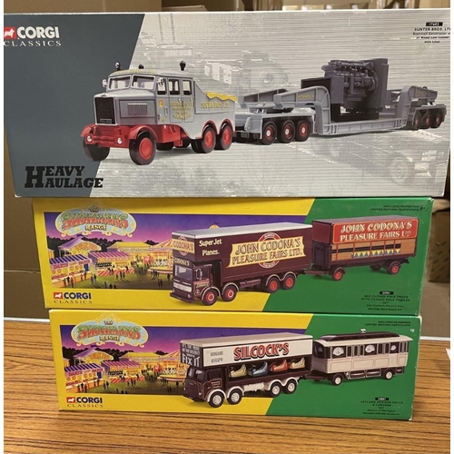 442 - Collection with Corgi lorries with Heavy Haulage No 17602, Leyland Dodgem truck No 24801, Atkinson w... 