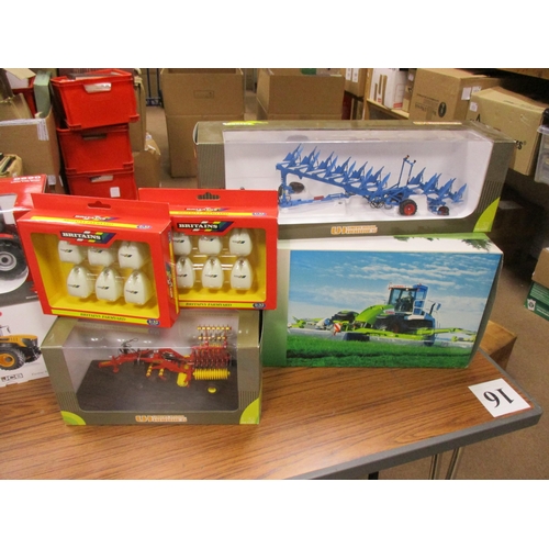 463 - Collection of 1:32 Farm machinery mint in excellent boxes featuring Universal Hobbies Claas Cougar M... 