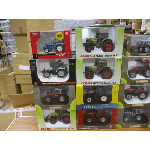 535 - Universal Hobbies. Collection of 1:32 Tractors mint in excellent boxes including Claas Atles 936 (2)... 