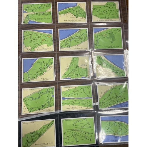 94 - Collection of large cards in plastic leaves with complete sets including Wills Golfing and Players C... 