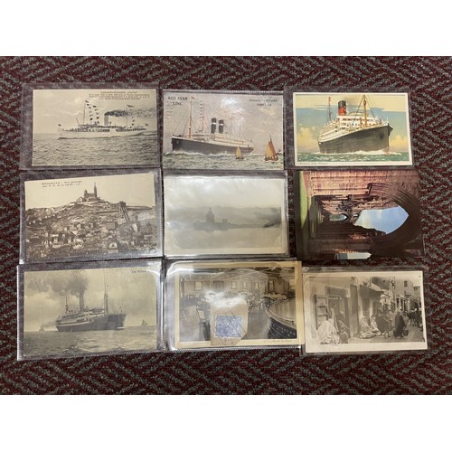 345 - Shipping. Misc. coln. of loose cards. Merchant, naval, paddle steamers, paddle tug King Edward VII (... 