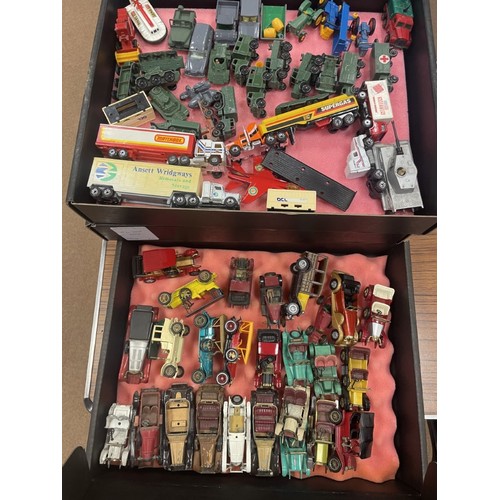 437a - Unboxed collection from the 1950s to 1970s including Matchbox, Dinky, Corgi, Husky etc generally mix... 