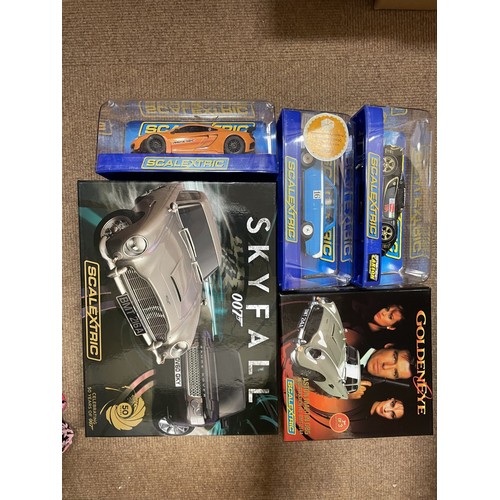 369 - Scalextric. Boxed collection with Skyfall 007 C3268A twin pack, Casino Royale Astin Martin No C3162A... 