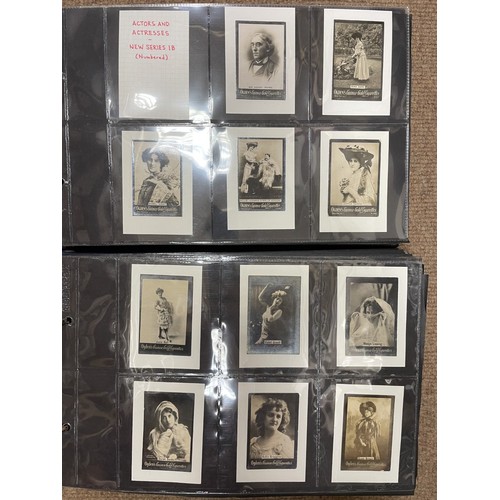 160 - Ogdens. Collection in album with part sets of Guinea Golds (mounted) including Actors and Actresses ... 