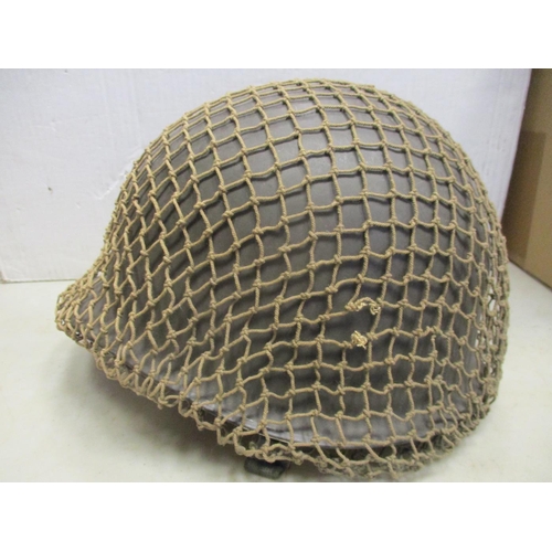 107 - Head dress collection with helmets Czech M1953, British 1988/9 Mk 6 with cover, Dutch post WW2 with ... 