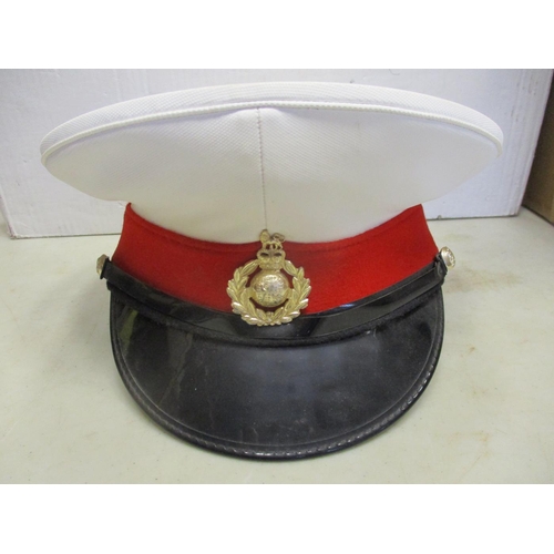 107 - Head dress collection with helmets Czech M1953, British 1988/9 Mk 6 with cover, Dutch post WW2 with ... 