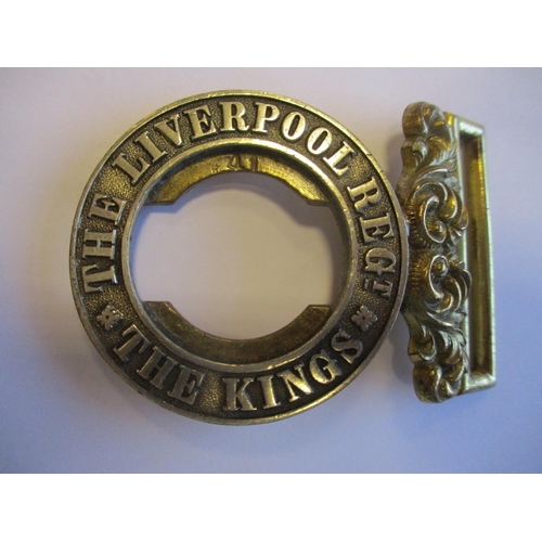 130 - 1881-1902 King's Liverpool Regiment officer's waist belt, The Liverpool Regt The Kings within circle... 