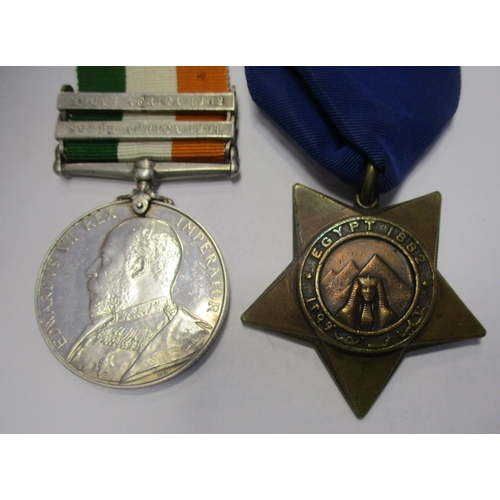 4 - Collection in medal album with 1884-6 Khedive's Star, WW1 Mercantile Marine War Medal to George H. H... 