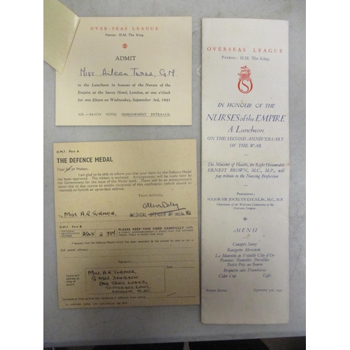 53 - Nurse's 1940 London Blitz George Medal officially re-named to Aileen Ruth Turner good extremely fine... 