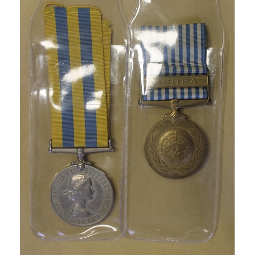 57 - 1950 Korea Medal and UN Korea Medal to 22525686 Cpl F. Goldie R.N.F. (UN un-named as issued) extreme... 